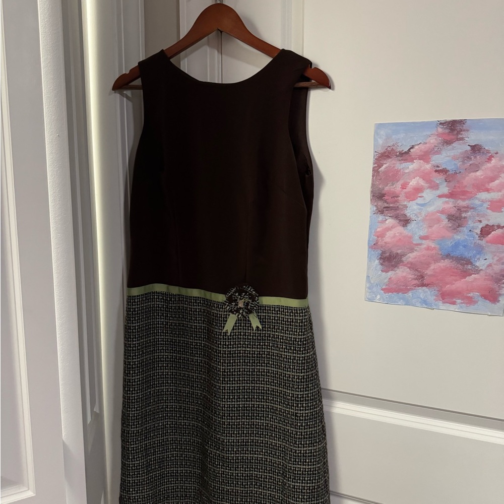 Rabbit Rabbit Rabbit Brown and Green Midi Dress